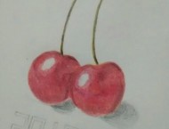 彩铅画水果篇2 教你如何画樱桃