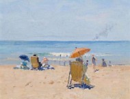 《夏季的海景和沙滩》基础油画教程示范