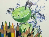 彩铅画写实绿柠檬步骤