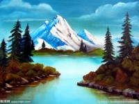 《雪山与湖泊》基础油画教程示范